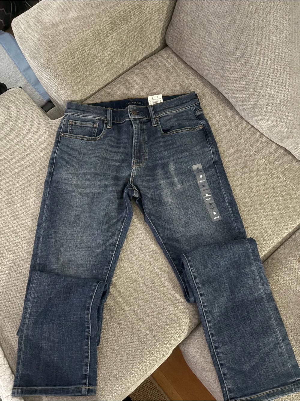Lucky Brand Men's Straight Dark Blue Denim Jeans